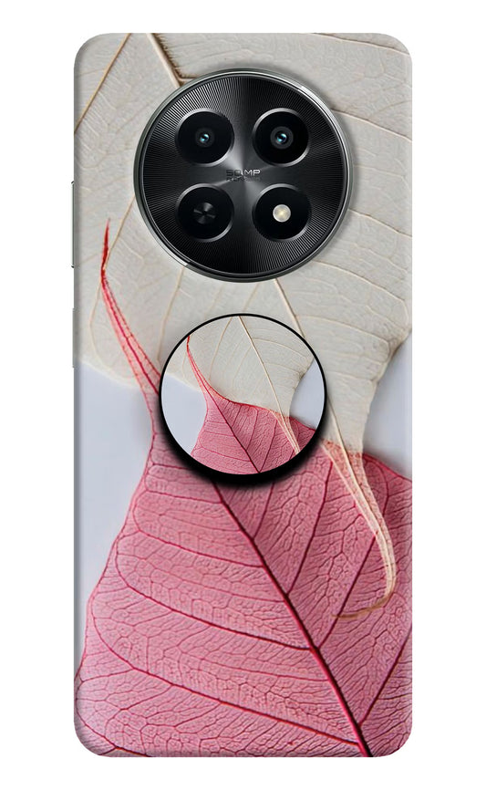 White Pink Leaf Realme C65 5G Pop Case by Casekaro