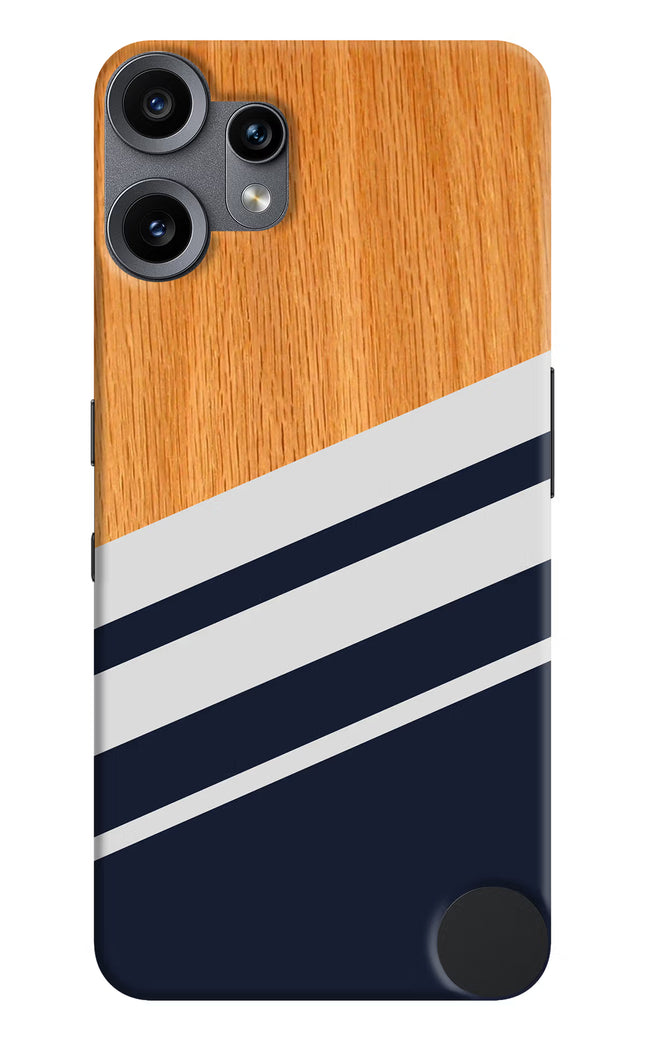 Blue and white wooden CMF by Nothing Phone 2 Pro Hard Case Back Cover by Casekaro