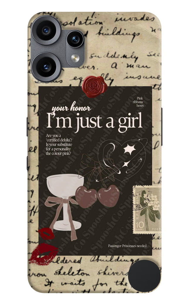 I am just a girl CMF by Nothing Phone 2 Pro Hard Case Back Cover by Casekaro