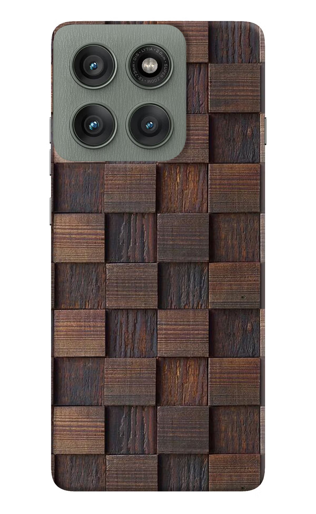 Wooden Cube Design Moto Edge 60 Pro Hard Case Back Cover by Casekaro