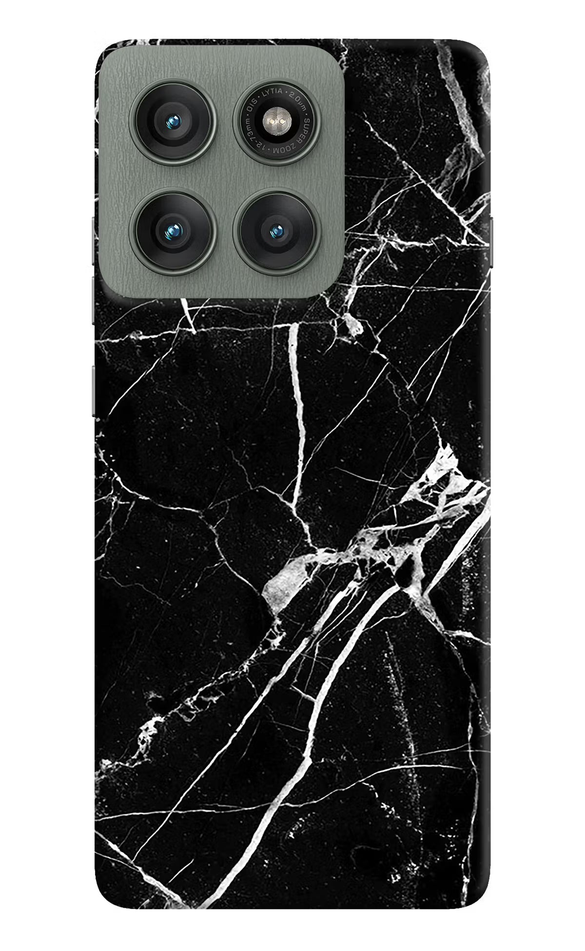 Black Marble Pattern Moto Edge 60 Pro Hard Case Back Cover by Casekaro