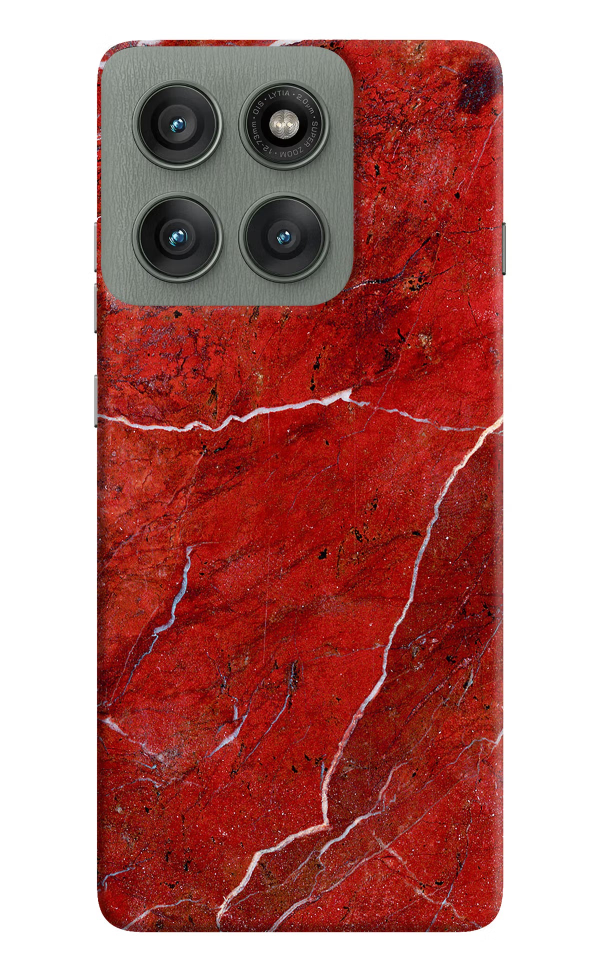 Red Marble Design Moto Edge 60 Pro Hard Case Back Cover by Casekaro