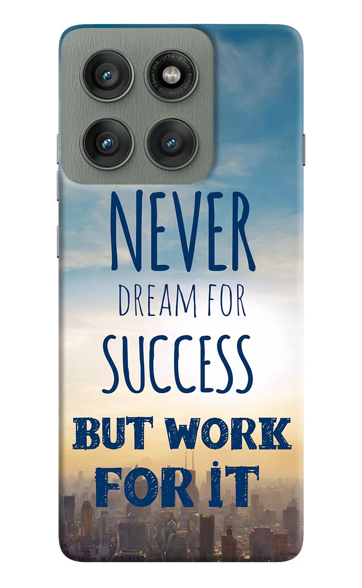 Never Dream For Success But Work For It Moto Edge 60 Pro Hard Case Back Cover by Casekaro