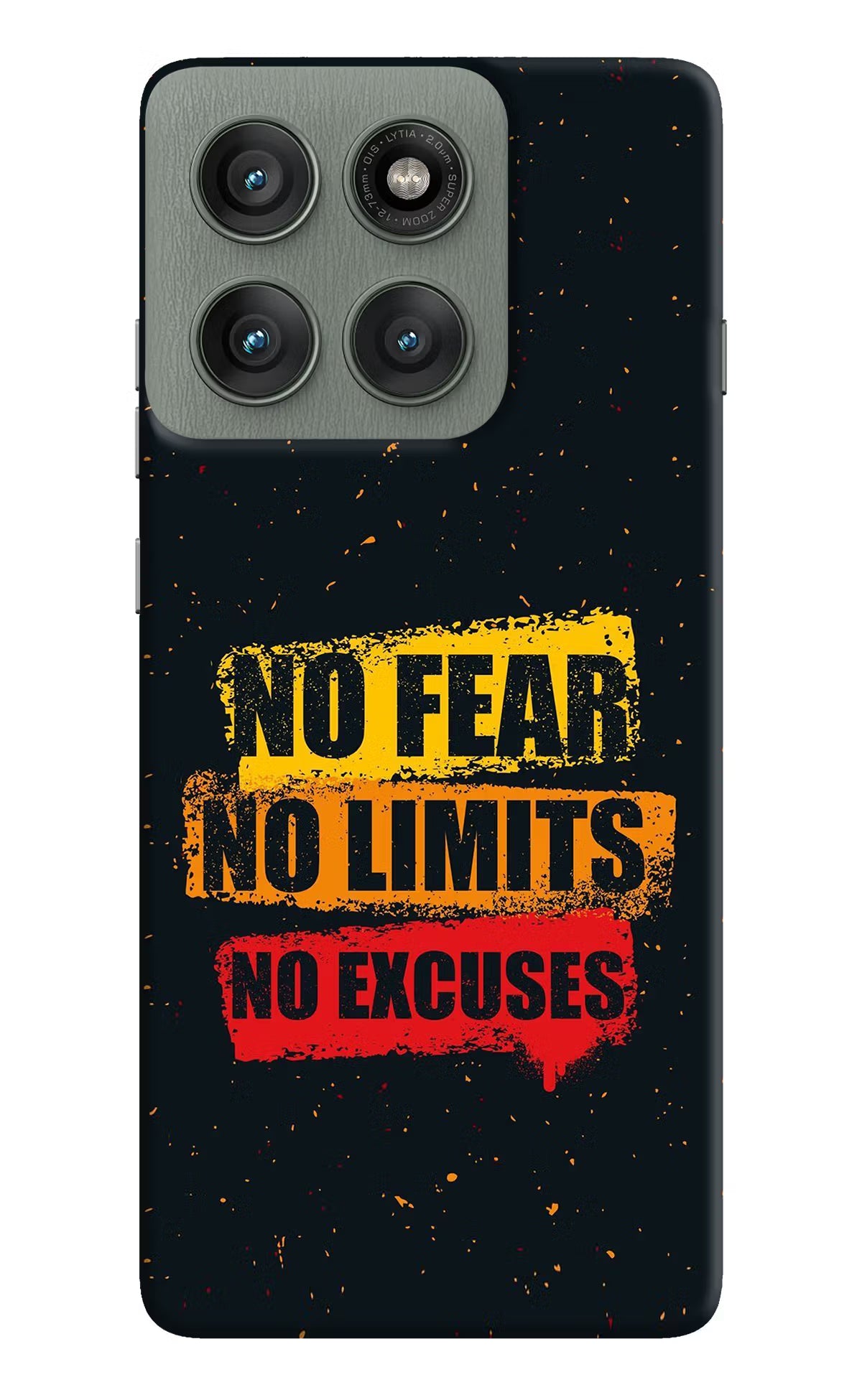 No Fear No Limits No Excuse Moto Edge 60 Pro Hard Case Back Cover by Casekaro