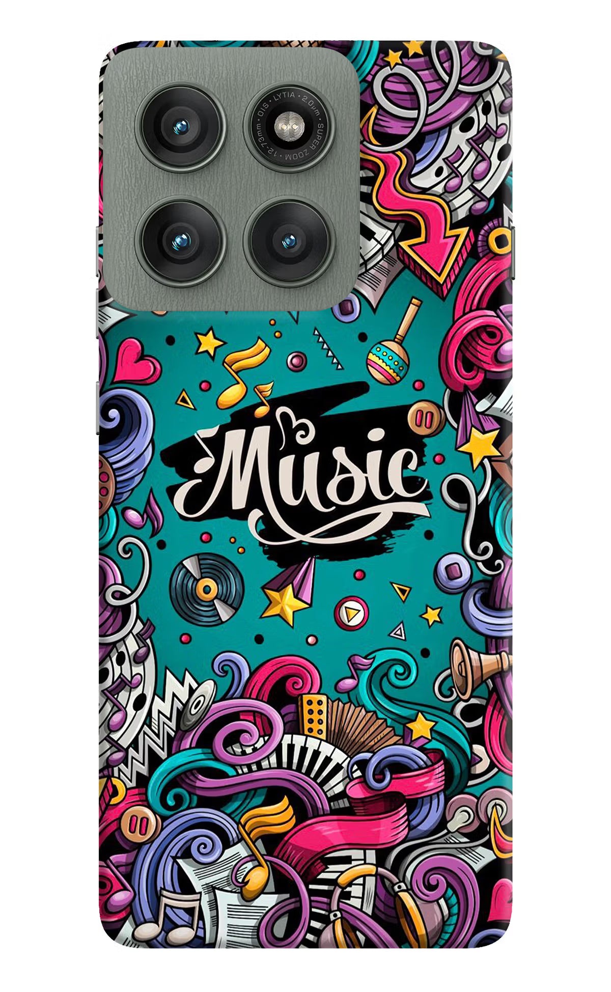 Music Graffiti Moto Edge 60 Pro Hard Case Back Cover by Casekaro