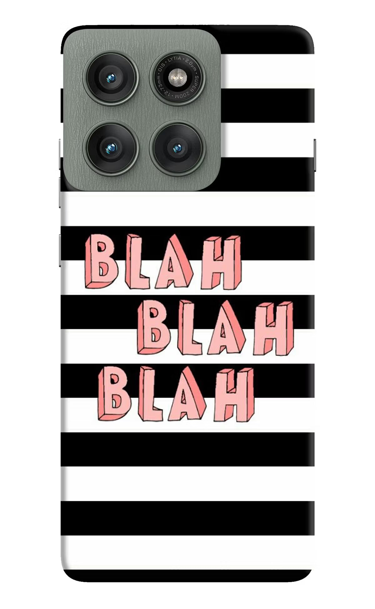 Blah Blah Blah Moto Edge 60 Pro Hard Case Back Cover by Casekaro