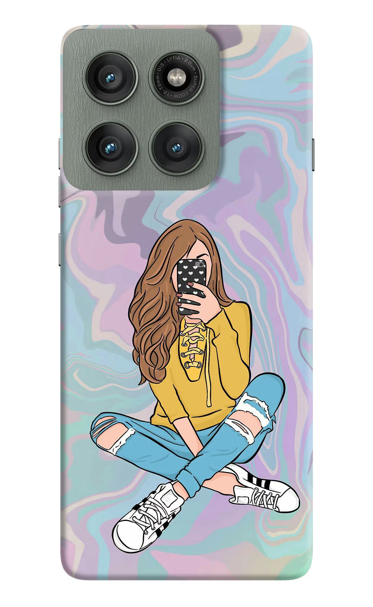 Selfie Girl Moto Edge 60 Pro Hard Case Back Cover by Casekaro