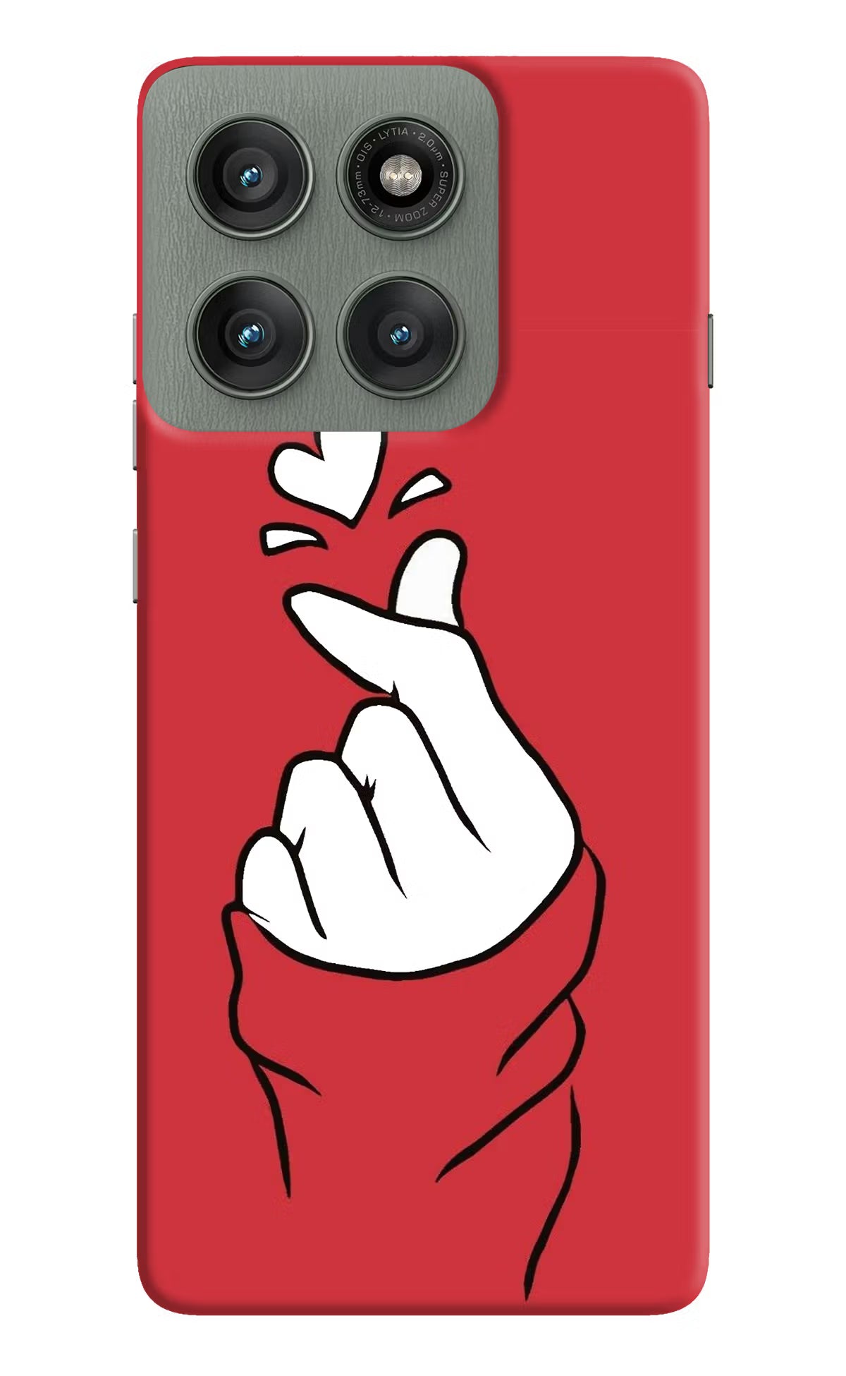 Korean Love Sign Moto Edge 60 Pro Hard Case Back Cover by Casekaro