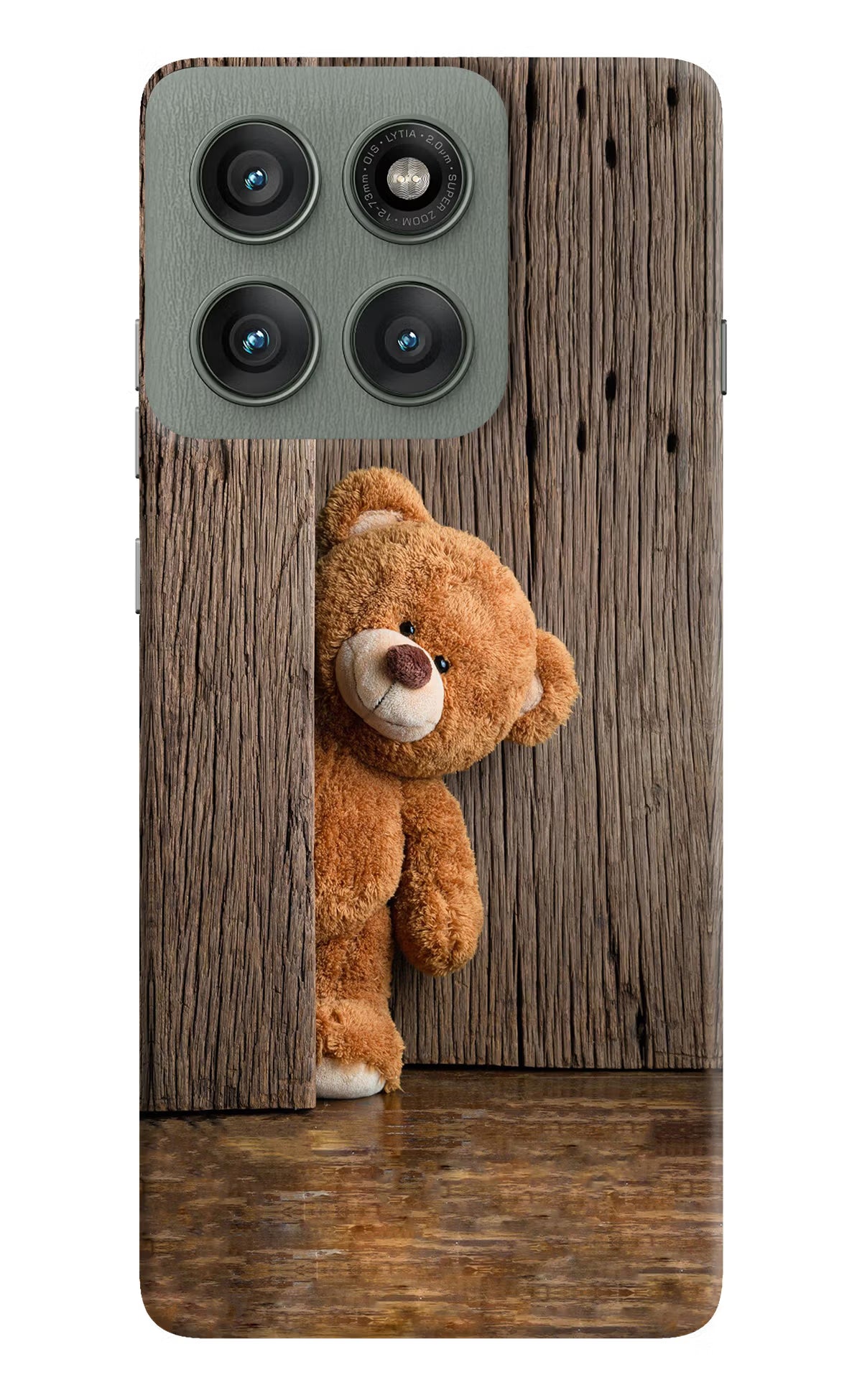 Teddy Wooden Moto Edge 60 Pro Hard Case Back Cover by Casekaro