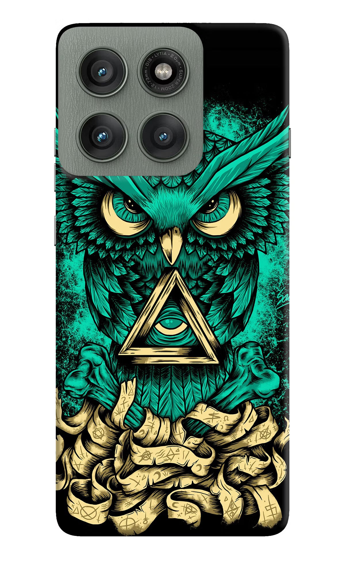 Green Owl Moto Edge 60 Pro Hard Case Back Cover by Casekaro