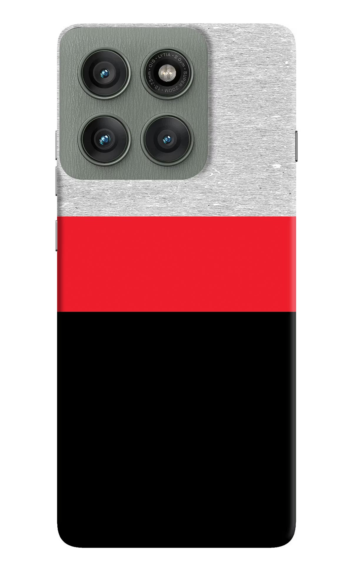 Tri Color Pattern Moto Edge 60 Pro Hard Case Back Cover by Casekaro