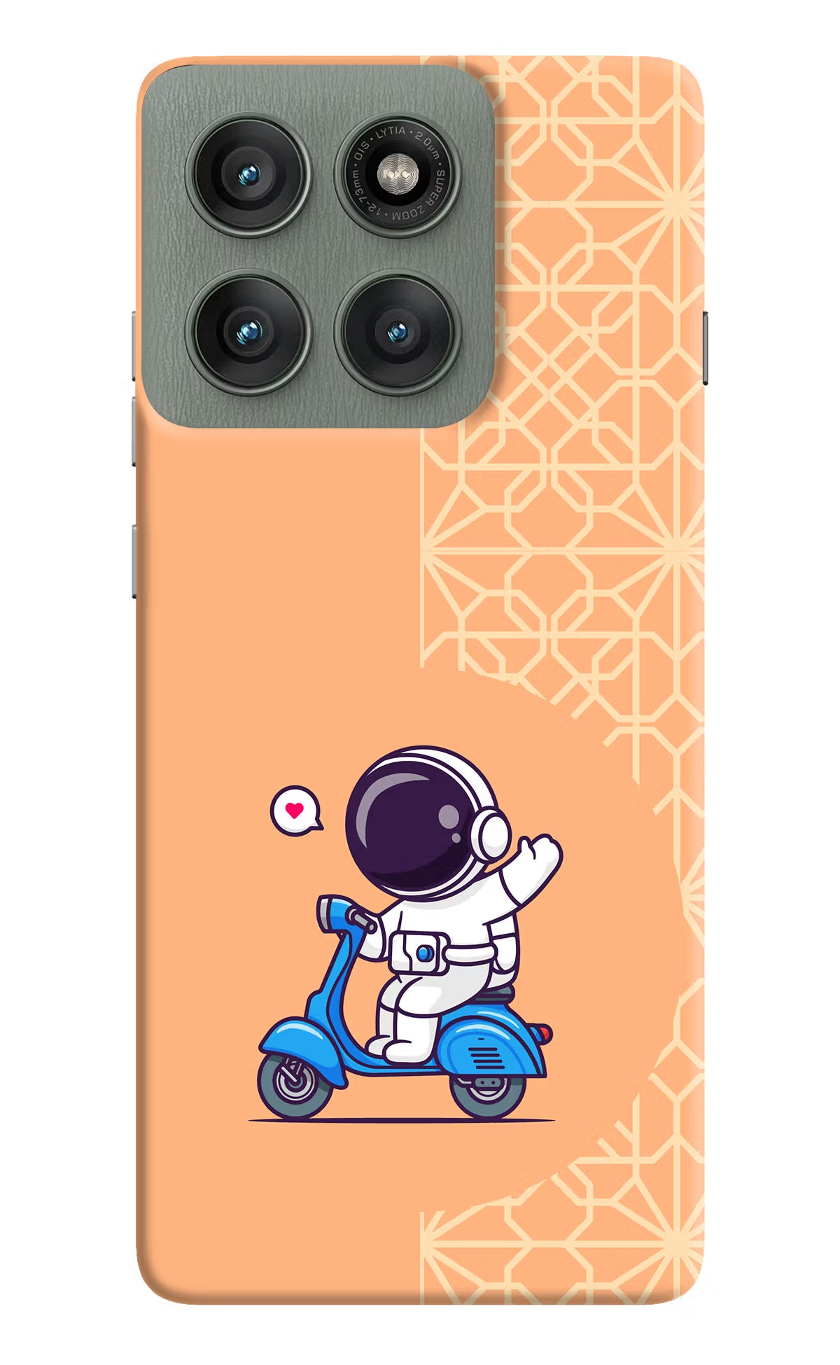 Cute Astronaut Riding Moto Edge 60 Pro Hard Case Back Cover by Casekaro