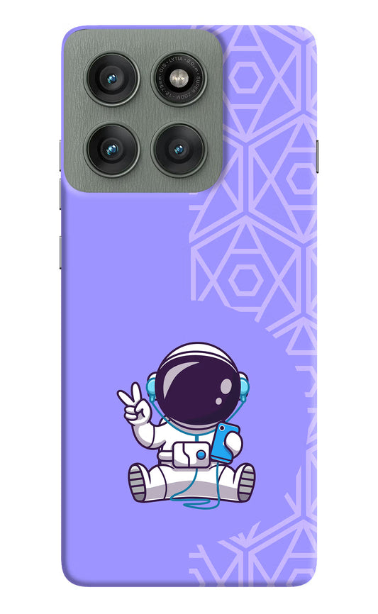 Cute Astronaut Chilling Moto Edge 60 Pro Hard Case Back Cover by Casekaro