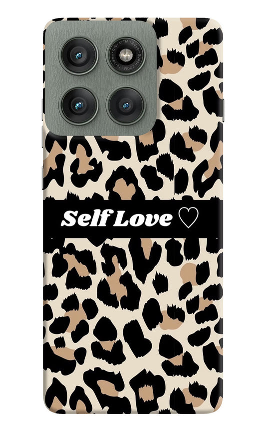 Leopard Print Self Love Moto Edge 60 Pro Hard Case Back Cover by Casekaro