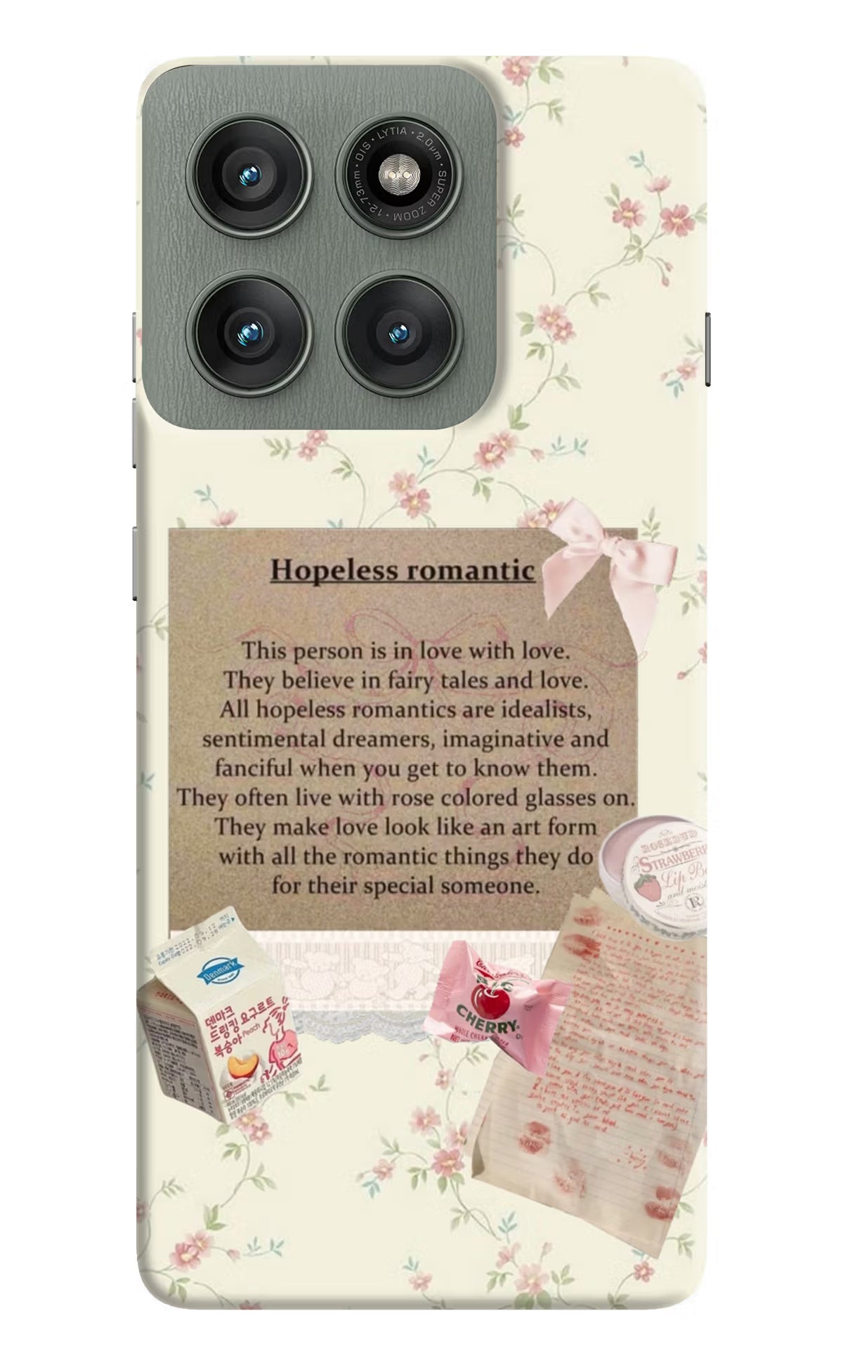 Hopeless Romantic Moto Edge 60 Pro Hard Case Back Cover by Casekaro