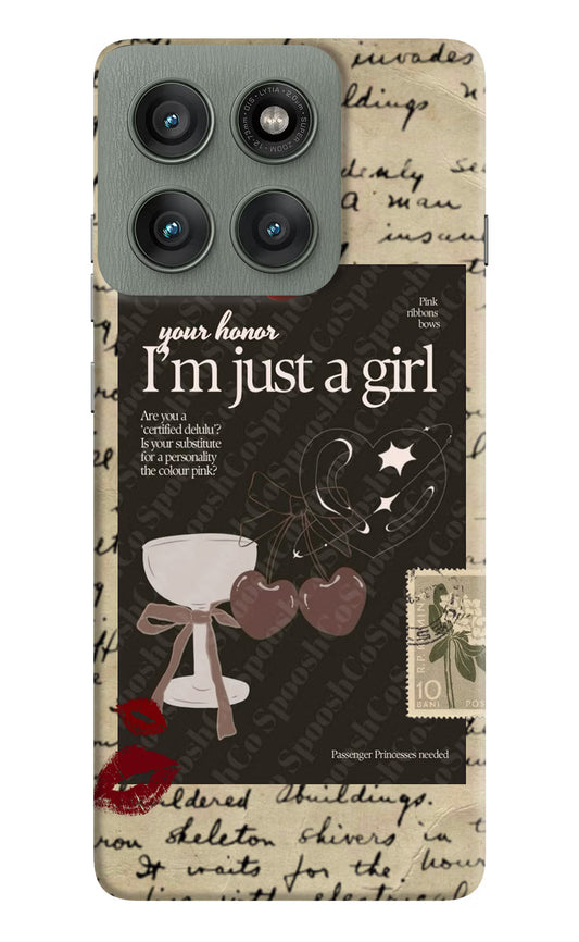 I am just a girl Moto Edge 60 Pro Hard Case Back Cover by Casekaro