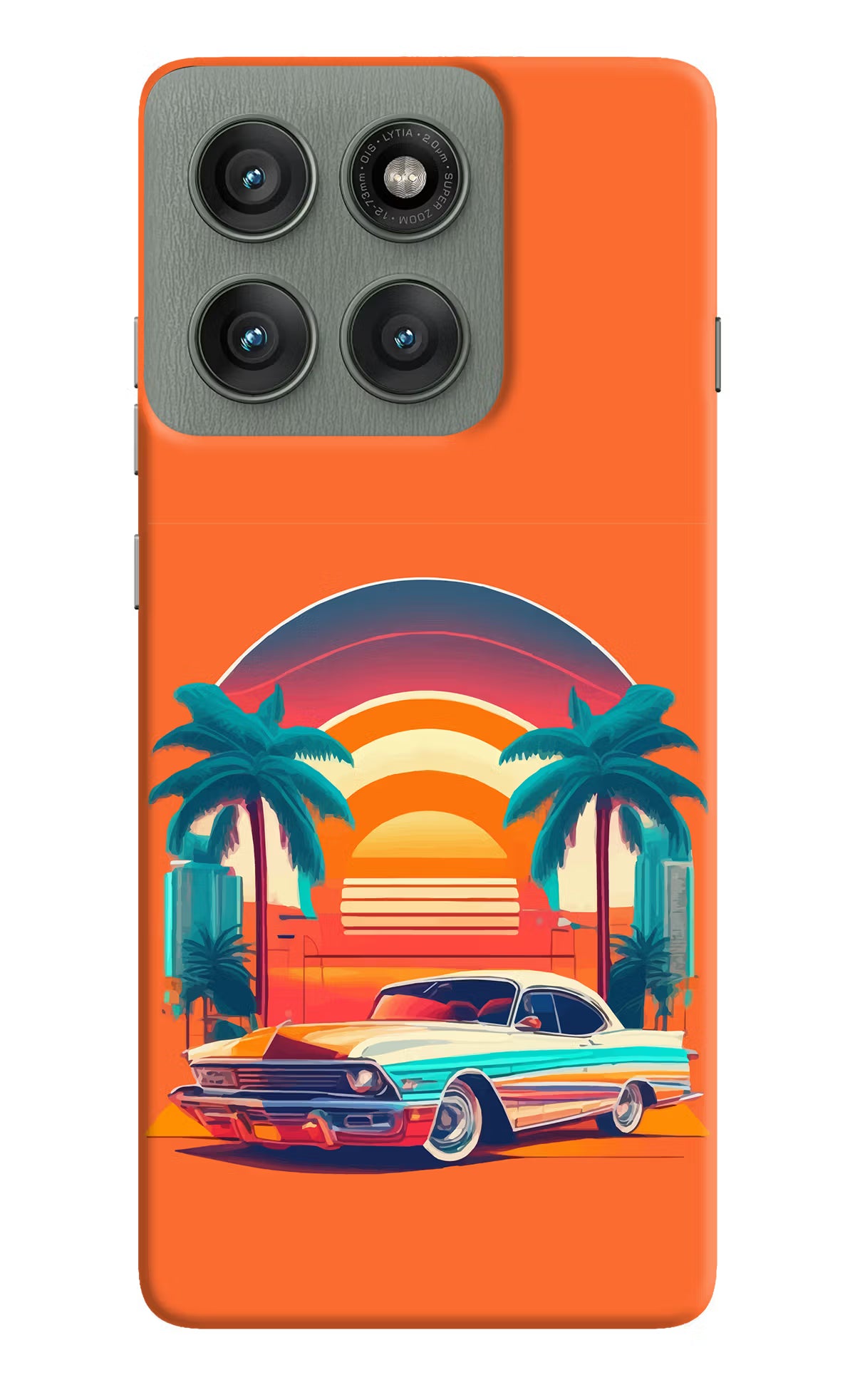 Palm Drive 80s Moto Edge 60 Pro Hard Case Back Cover by Casekaro