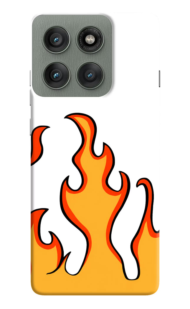 Fired Up – White Moto Edge 60 Pro Hard Case Back Cover by Casekaro