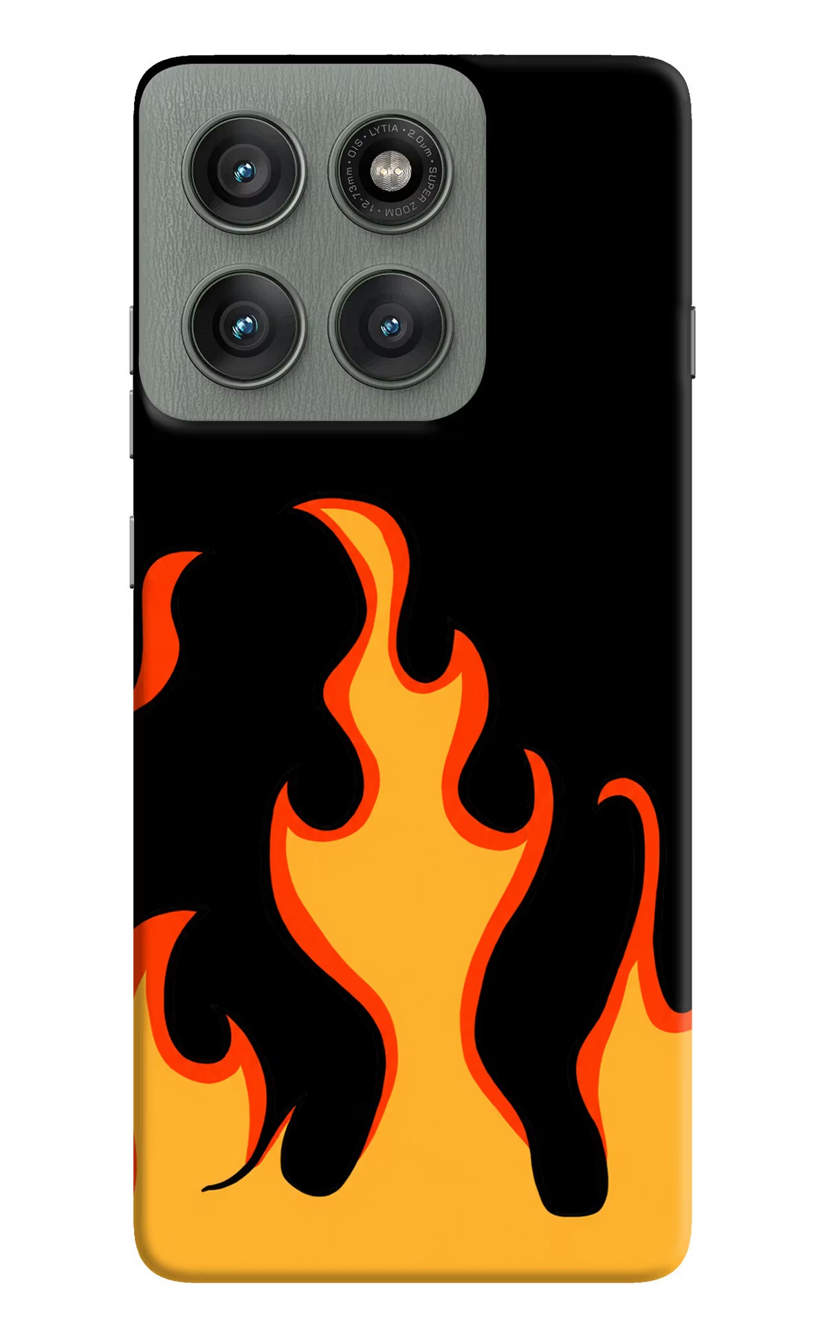 Fired Up – Black Moto Edge 60 Pro Hard Case Back Cover by Casekaro
