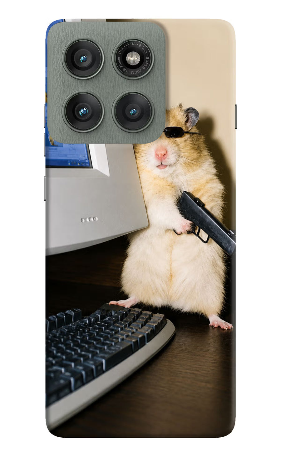 Hacker Hamster Moto Edge 60 Pro Back Cover, Hard case