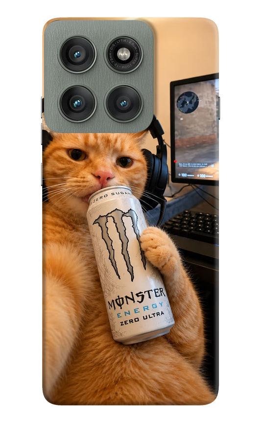 Gamer Cat Energy Moto Edge 60 Pro Hard Case Back Cover by Casekaro