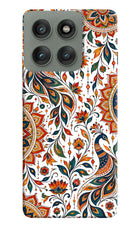 White Mayura Moto Edge 60 Pro Hard Case Back Cover by Casekaro