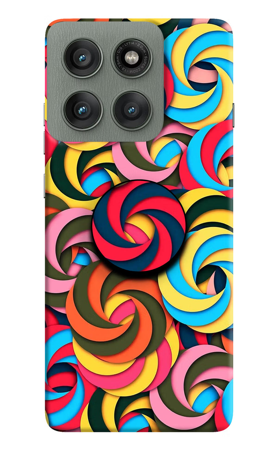 Spiral Pattern Moto Edge 60 Pro Pop Case, Hard case