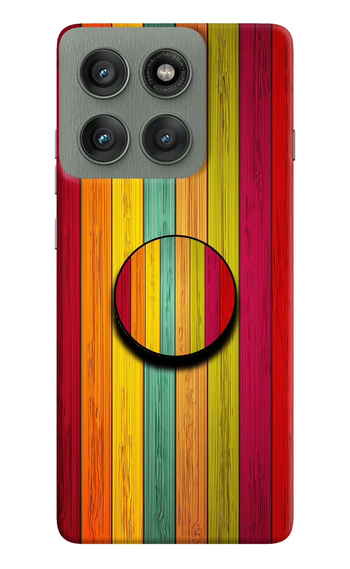Multicolor Wooden Moto Edge 60 Pro Pop Case by Casekaro