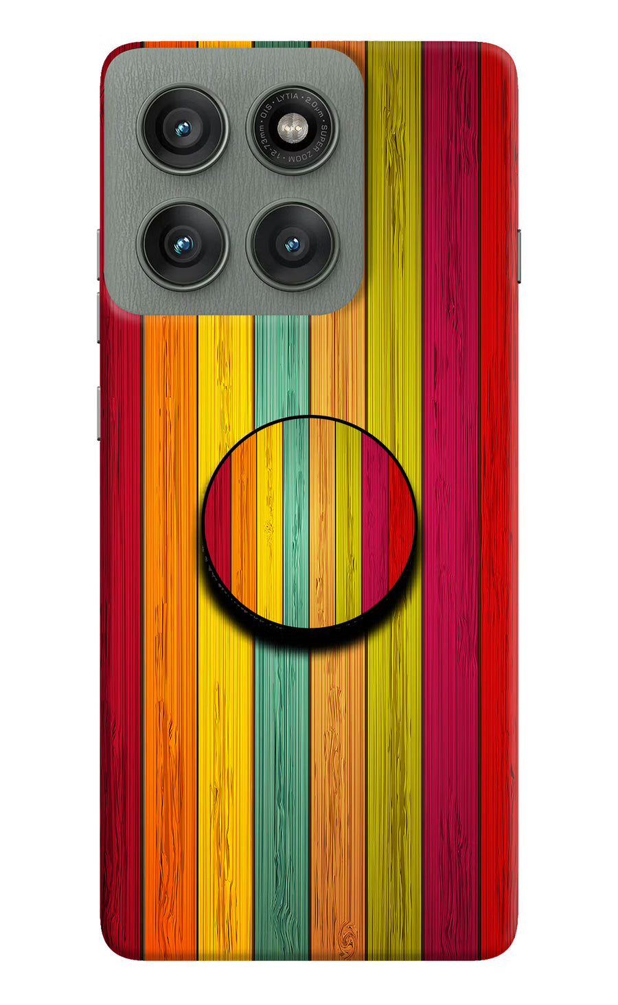 Multicolor Wooden Moto Edge 60 Pro Pop Case, Hard case