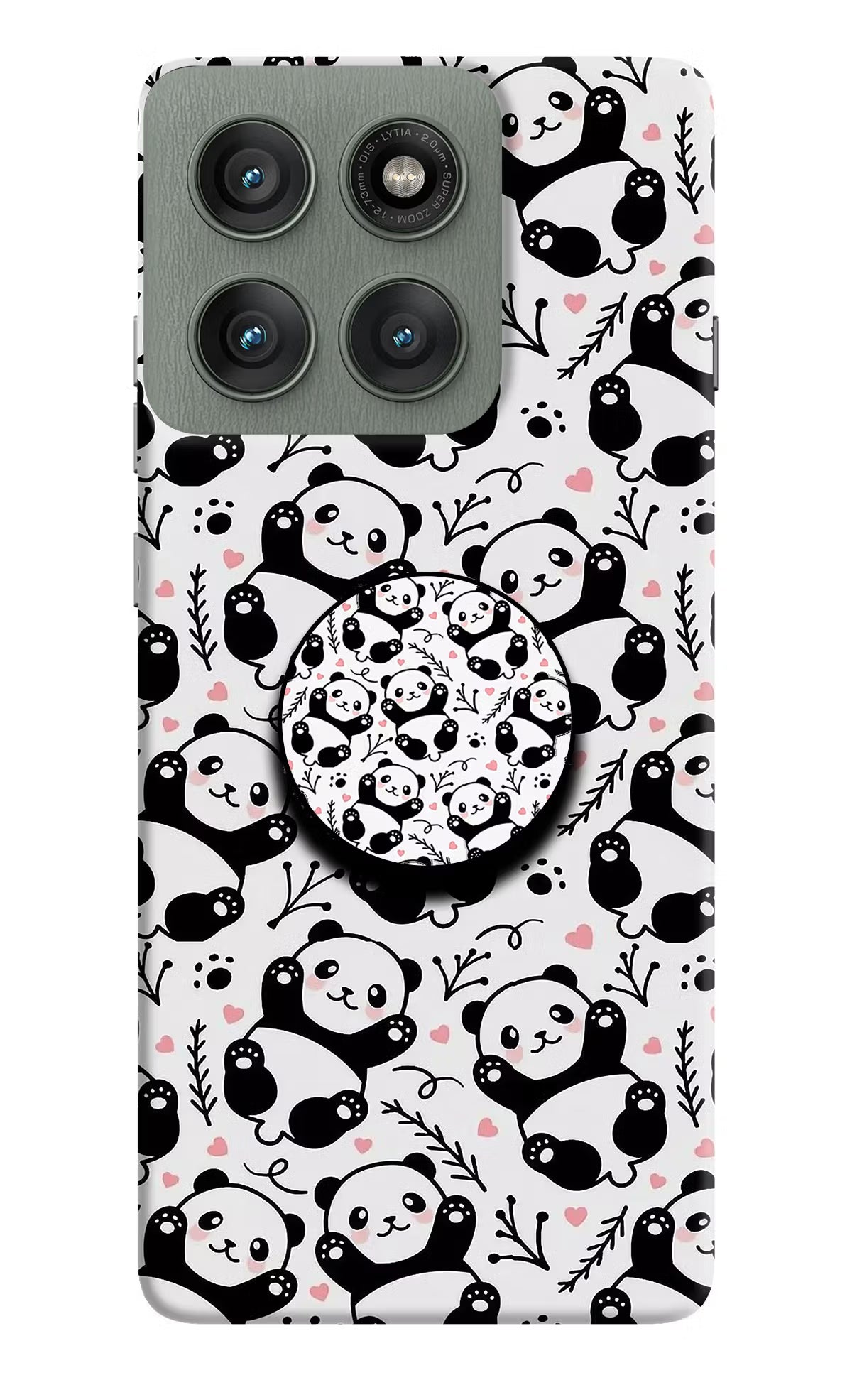 Cute Panda Moto Edge 60 Pro Pop Case by Casekaro