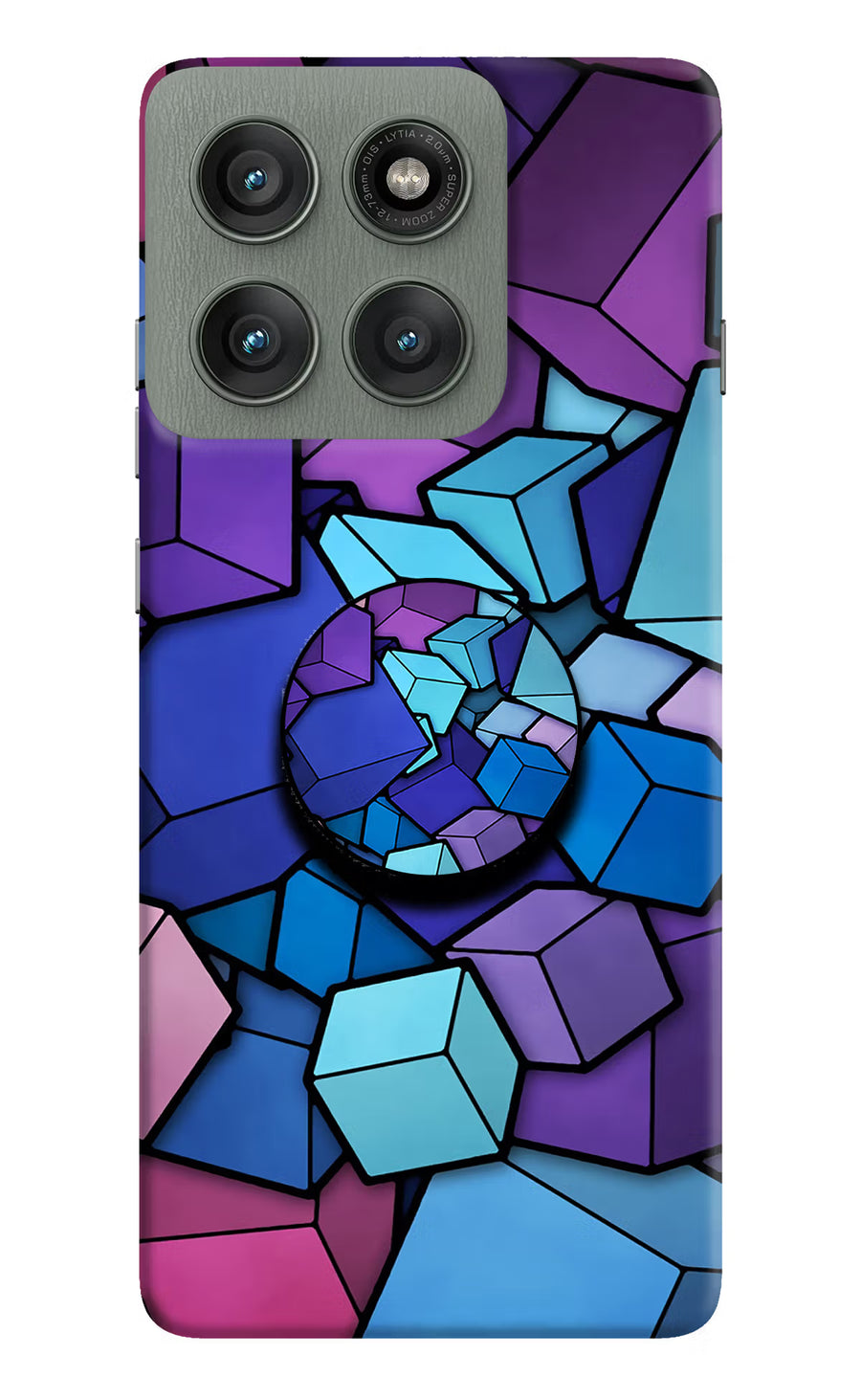 Cubic Abstract Moto Edge 60 Pro Pop Case, Hard case