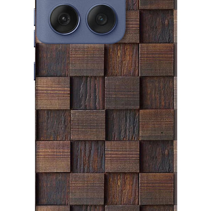 Wooden Cube Design Moto Edge 60 Fusion Hard Case Back Cover by Casekaro