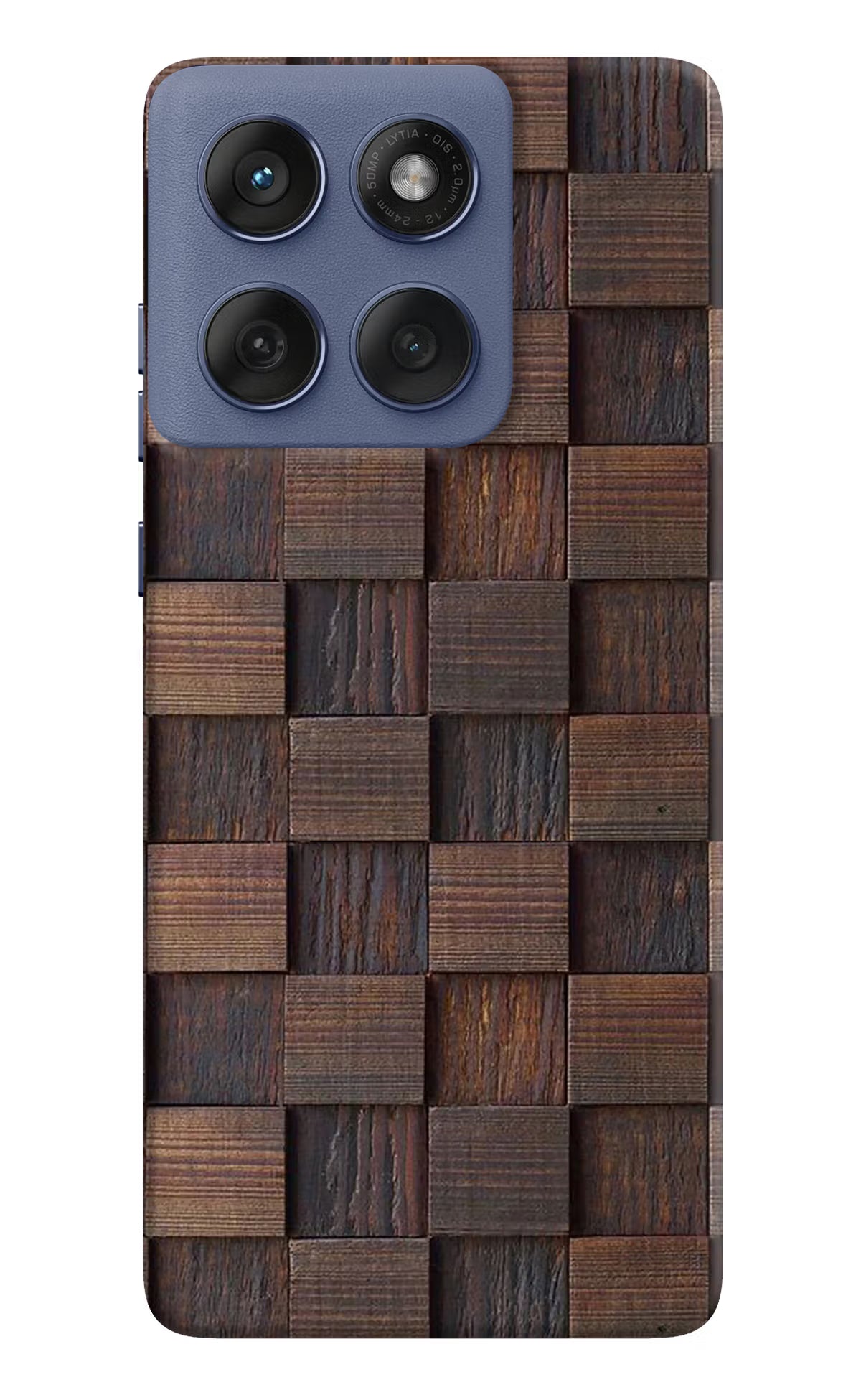 Wooden Cube Design Moto Edge 60 Fusion Hard Case Back Cover by Casekaro