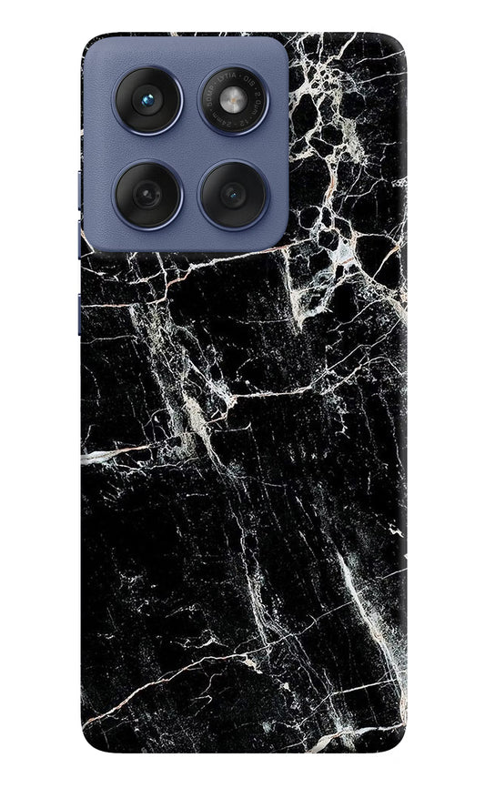 Black Marble Texture Moto Edge 60 Fusion Hard Case Back Cover by Casekaro