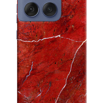 Red Marble Design Moto Edge 60 Fusion Hard Case Back Cover by Casekaro