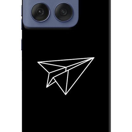 Paper Plane White Moto Edge 60 Fusion Hard Case Back Cover by Casekaro