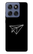 Paper Plane White Moto Edge 60 Fusion Hard Case Back Cover by Casekaro