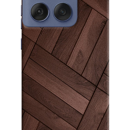 Wooden Texture Design Moto Edge 60 Fusion Hard Case Back Cover by Casekaro