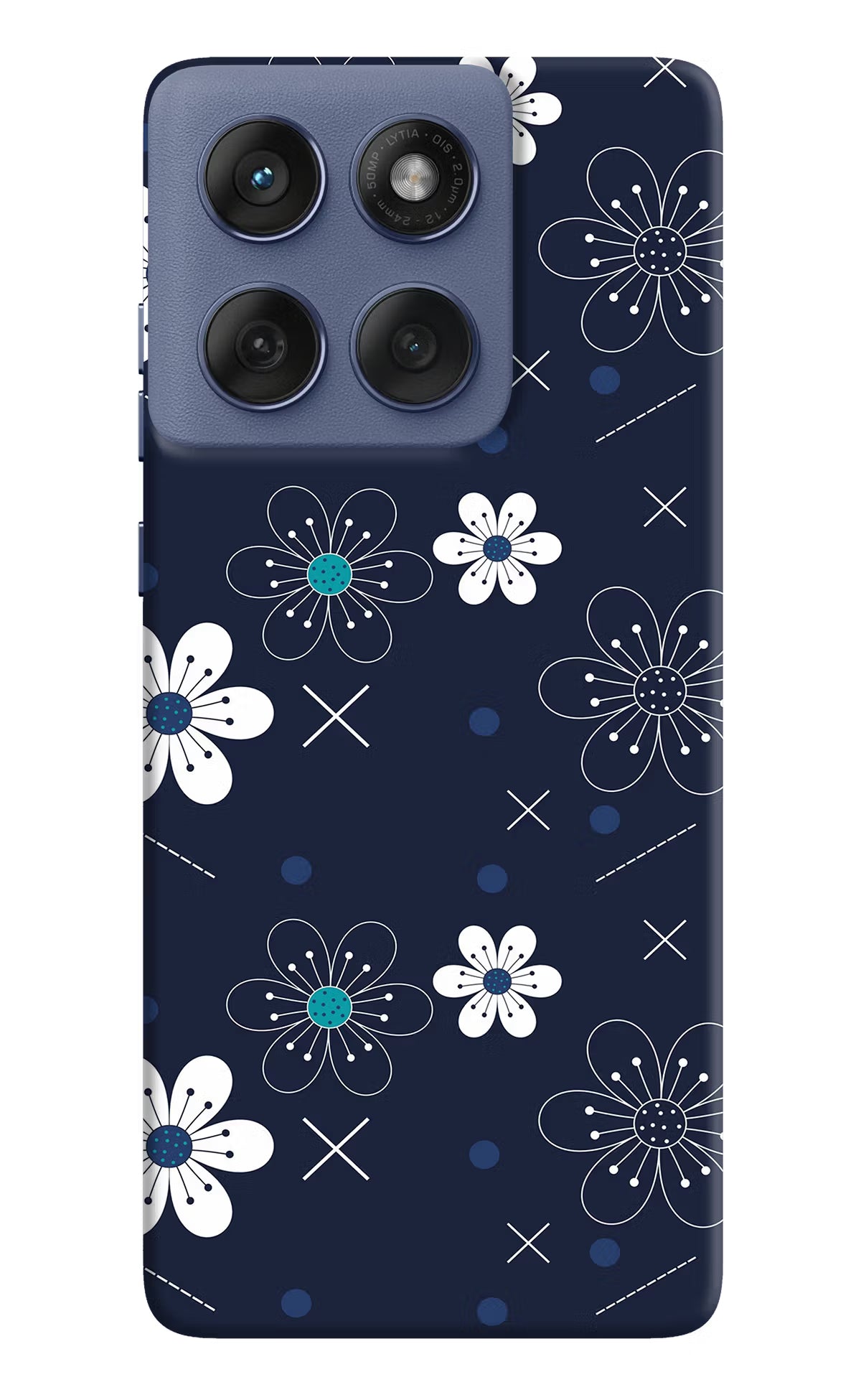 Flowers Moto Edge 60 Fusion Hard Case Back Cover by Casekaro