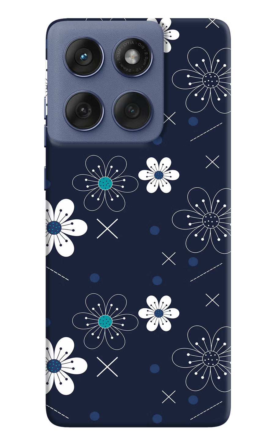 Flowers Moto Edge 60 Fusion Back Cover, Hard case