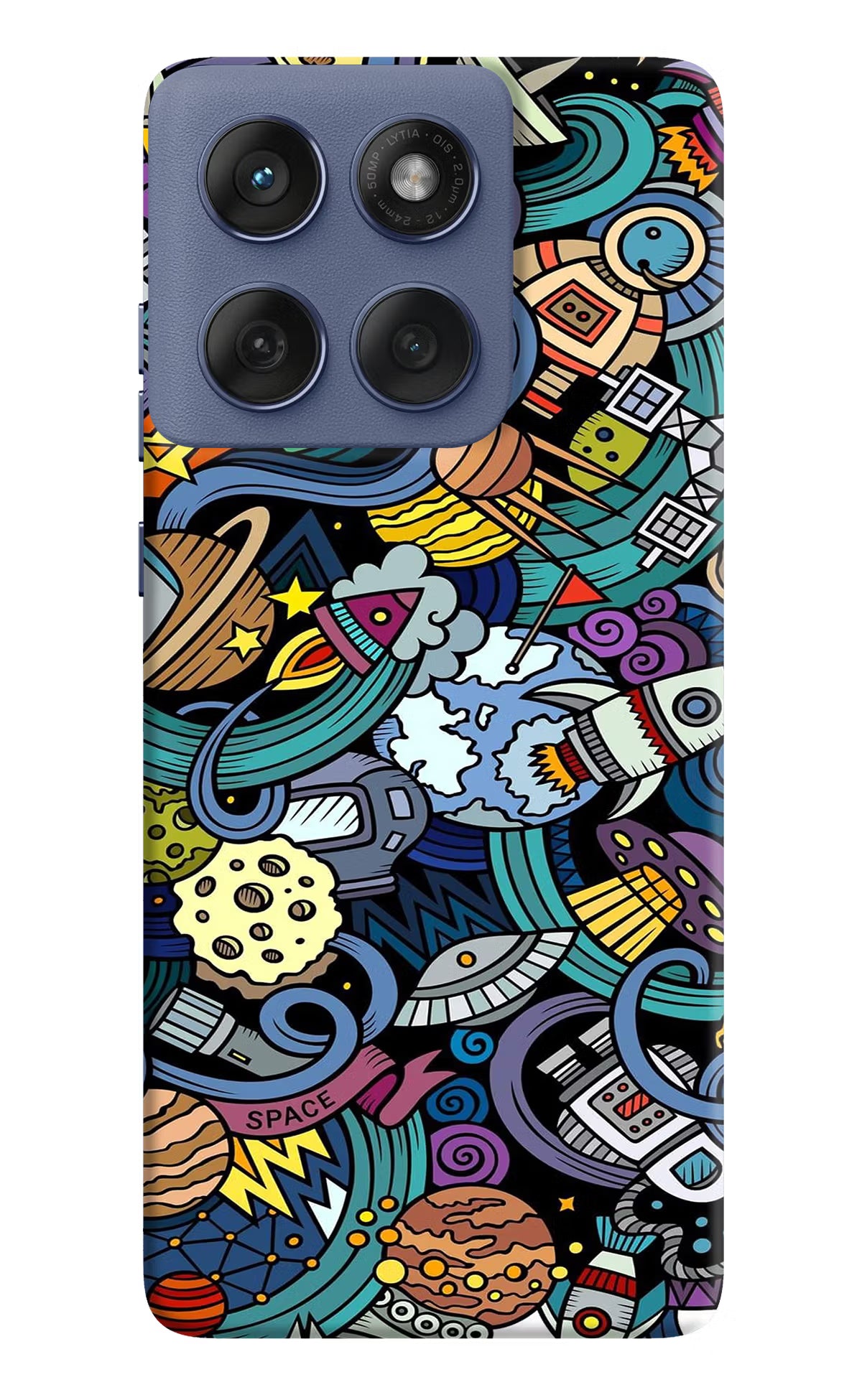 Space Abstract Moto Edge 60 Fusion Hard Case Back Cover by Casekaro