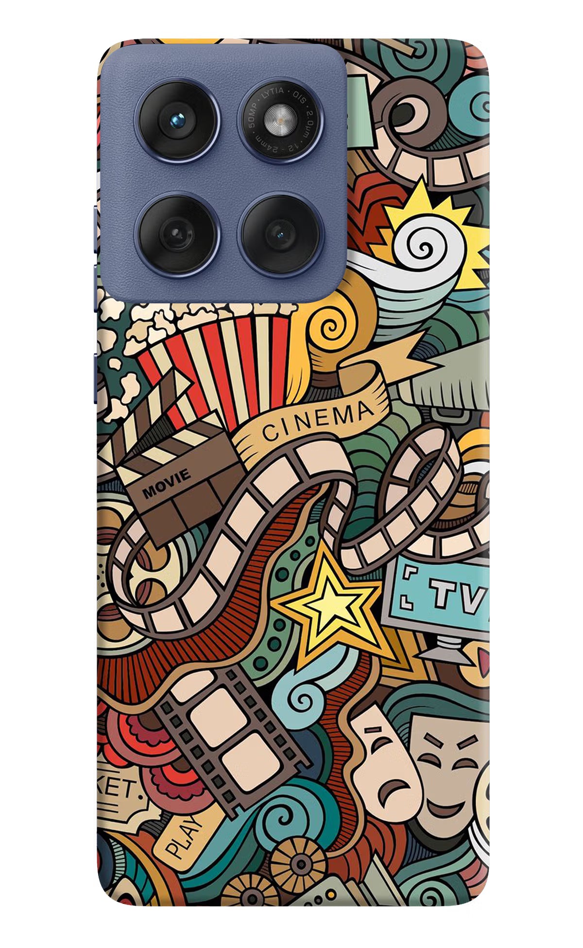 Cinema Abstract Moto Edge 60 Fusion Hard Case Back Cover by Casekaro