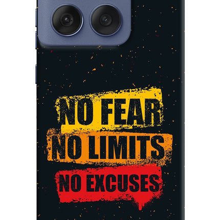No Fear No Limits No Excuse Moto Edge 60 Fusion Hard Case Back Cover by Casekaro