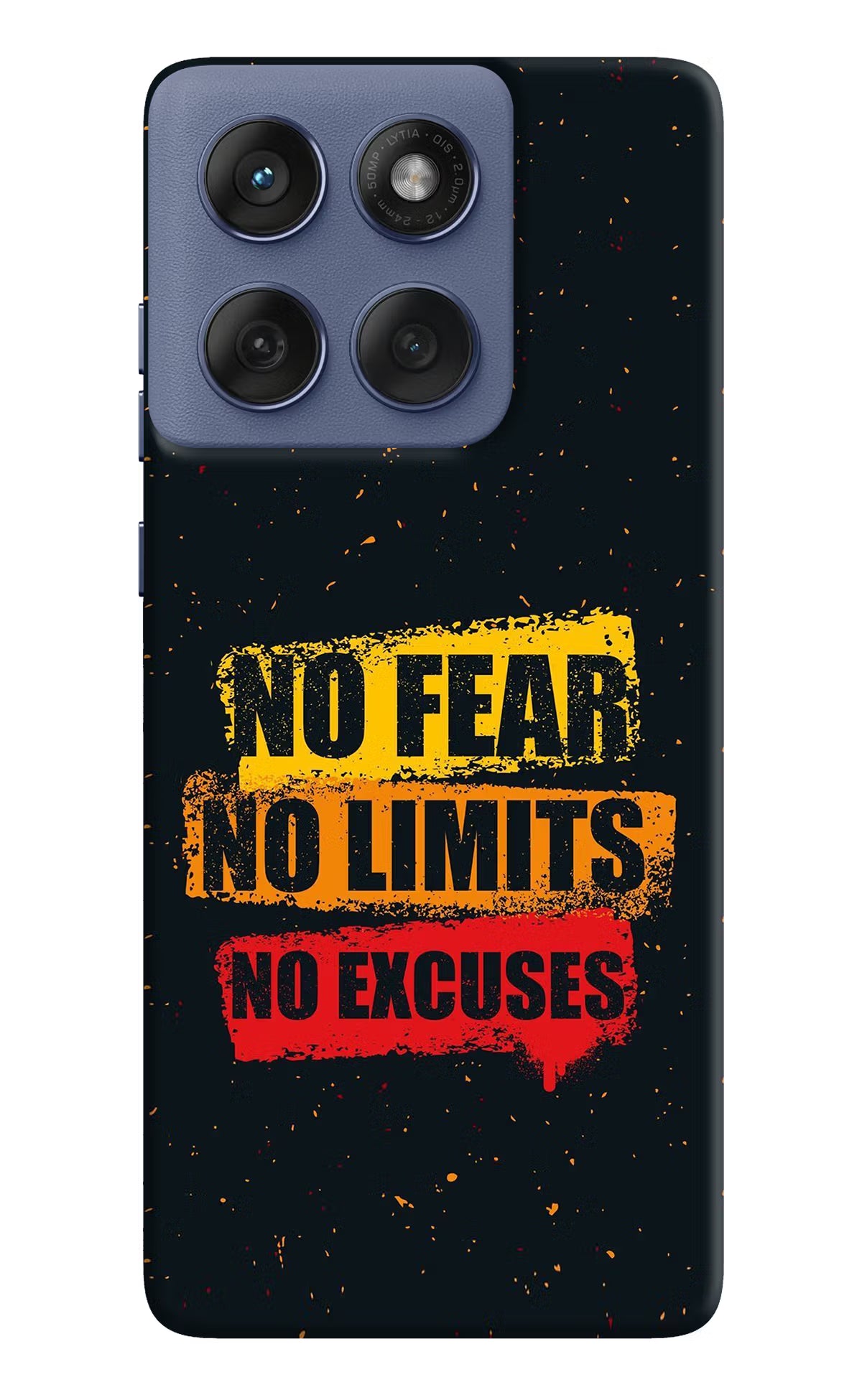 No Fear No Limits No Excuse Moto Edge 60 Fusion Hard Case Back Cover by Casekaro