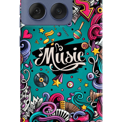 Music Graffiti Moto Edge 60 Fusion Hard Case Back Cover by Casekaro