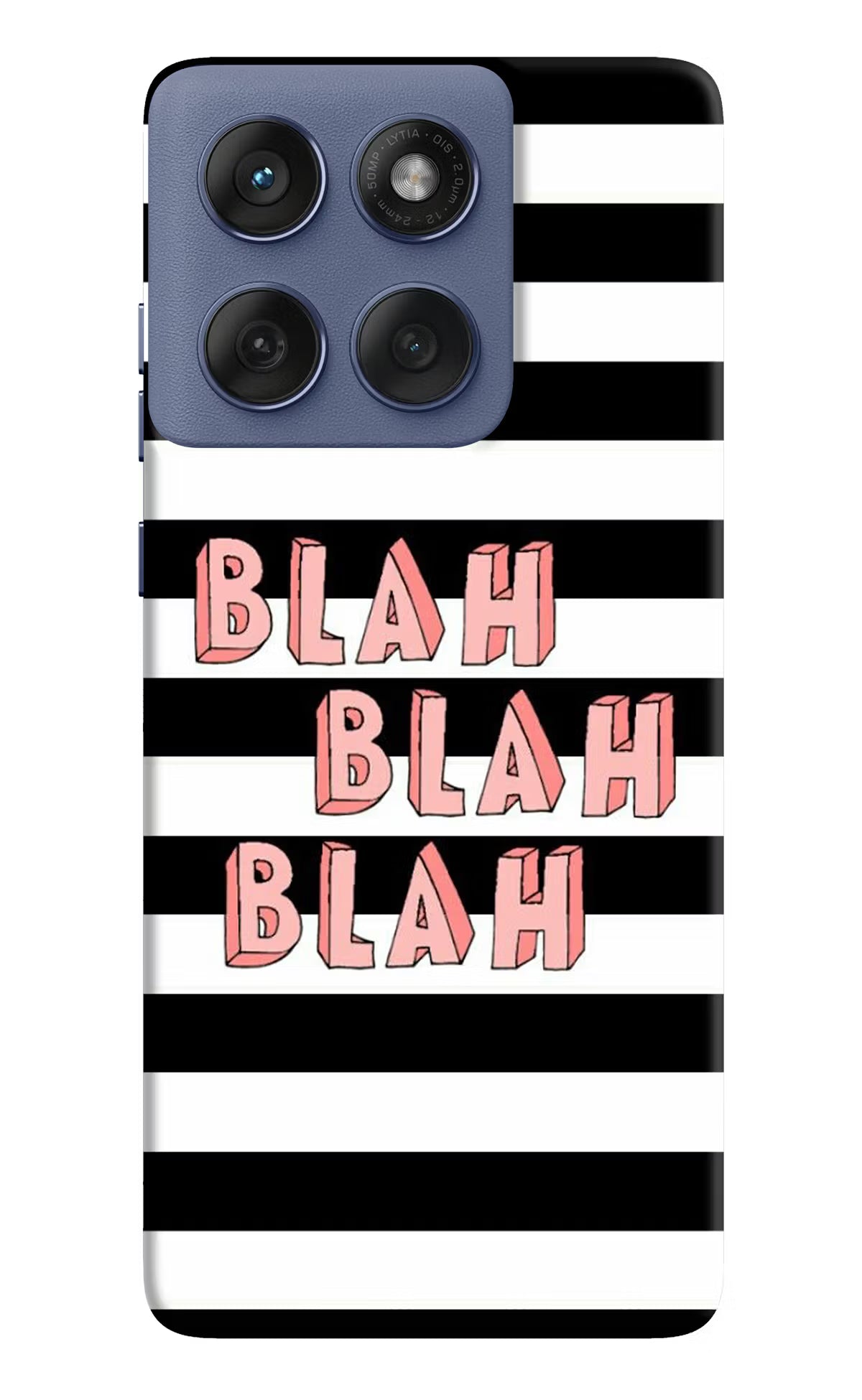 Blah Blah Blah Moto Edge 60 Fusion Hard Case Back Cover by Casekaro