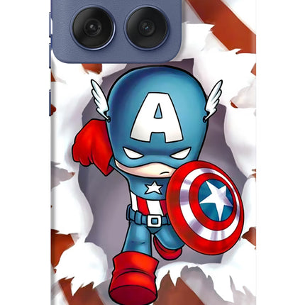 Captain America Moto Edge 60 Fusion Hard Case Back Cover by Casekaro