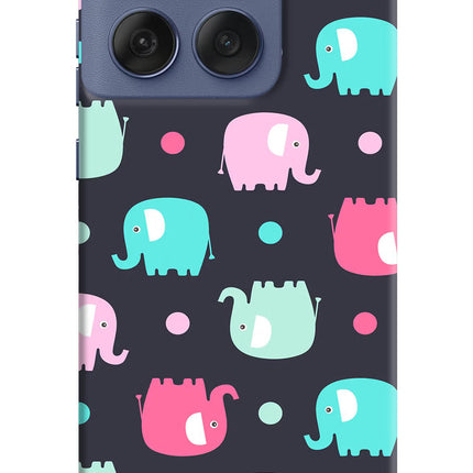 Elephants Moto Edge 60 Fusion Hard Case Back Cover by Casekaro