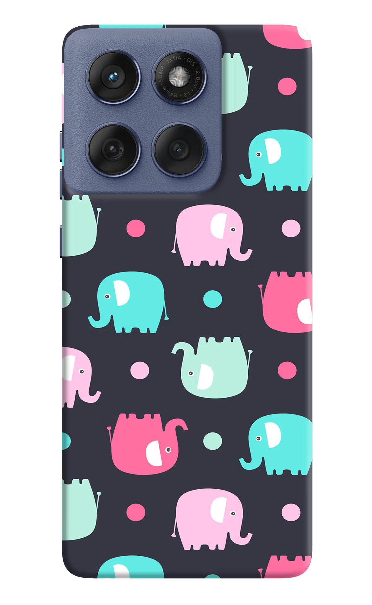 Elephants Moto Edge 60 Fusion Hard Case Back Cover by Casekaro