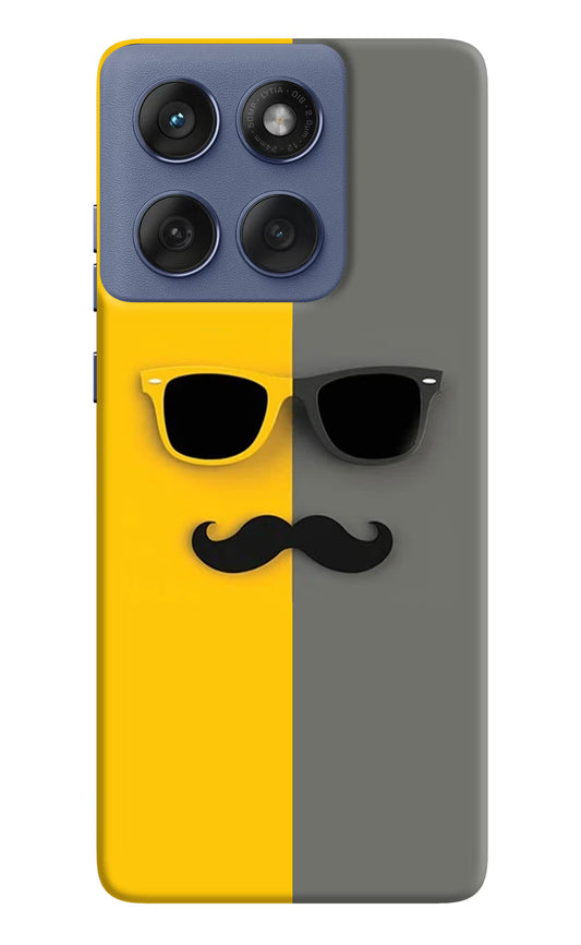 Sunglasses with Mustache Moto Edge 60 Fusion Hard Case Back Cover by Casekaro